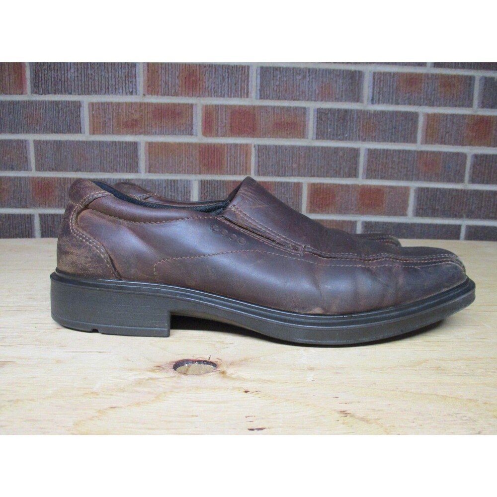 Ecco Loafers Mens 10 Brown Leather Moccasin Slip On Driving Shoes EU 44